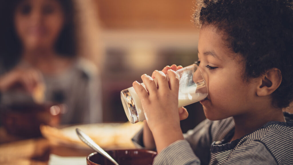 Drinking milk