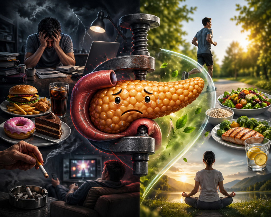 balance of health and stress