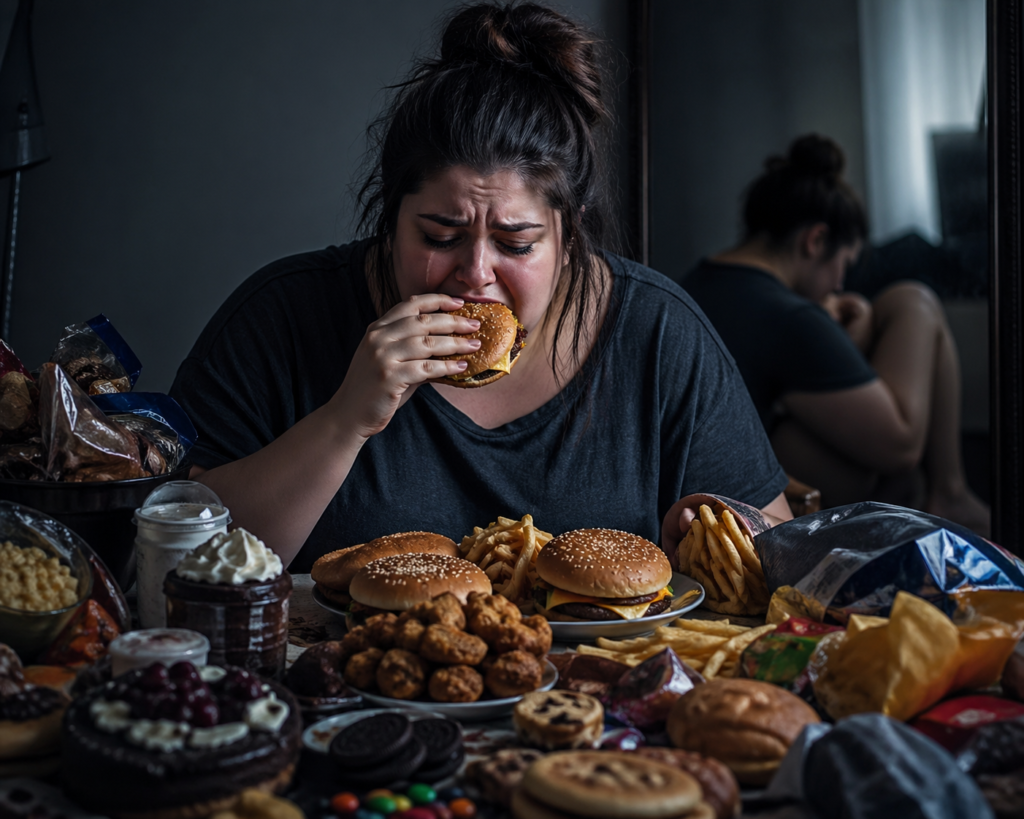 lonely indulgence in a dim room